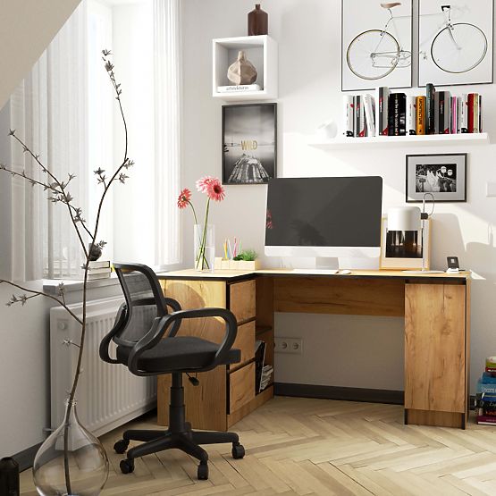 BUREAU D'ANGLE B20 CLP GAUCHE PK CHÊNE CRAFT