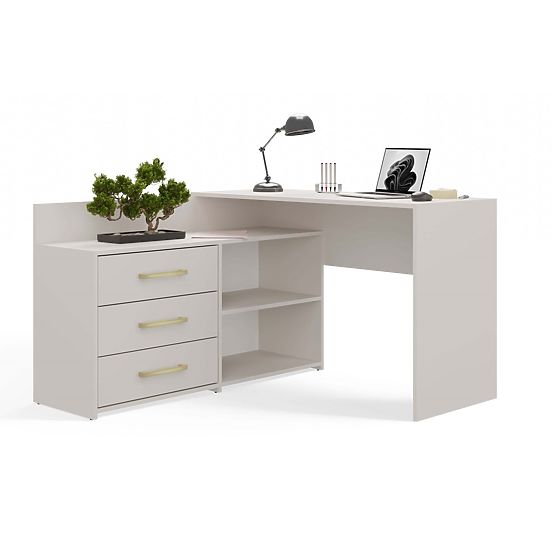 Bureau d'angle DANY BEIGE CACHEMIRE