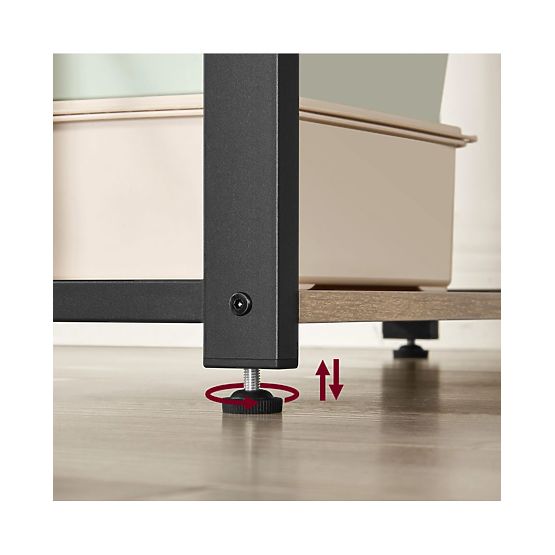 Bureau d'ordinateur avec étagère et pieds réglables chêne sonoma