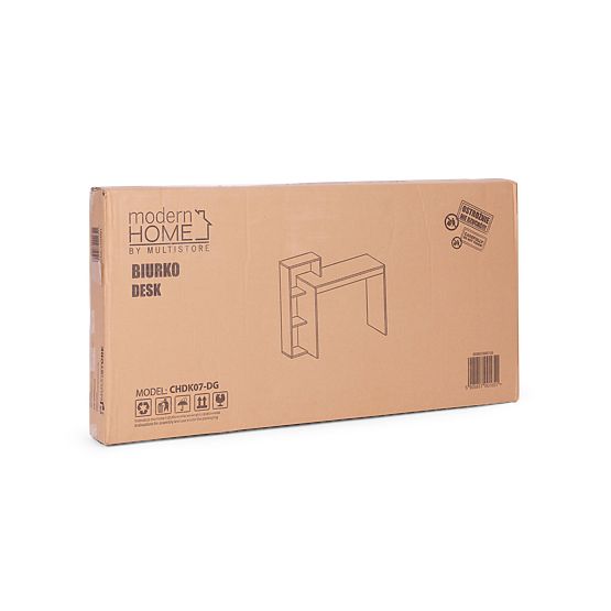 Bureau d'ordinateur blanc-gris + étagère avec 4 tablettes