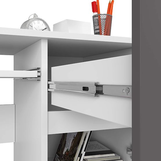 BUREAU D'ORDINATEUR PIKSEL PK BLANC / GRIS - DROIT