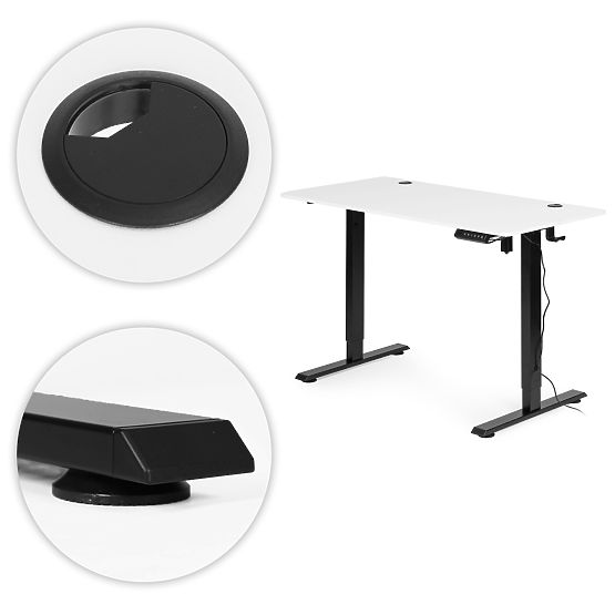 Bureau électrique réglable 120x60 cm, hauteur ajustable 72-117 cm ModernHome