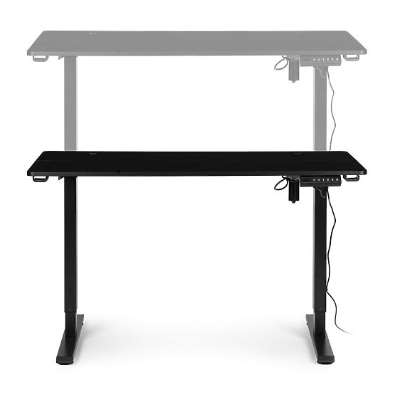 Bureau électrique réglable 120x60 cm hauteur ajustable 72-117 cm noir ModernHome