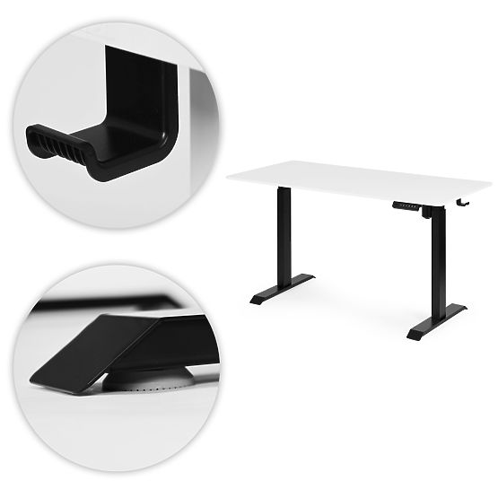 Bureau électrique réglable 140x70 cm, hauteur ajustable 76-121 cm ModernHome