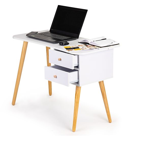 Bureau informatique moderne avec 2 tiroirs MODERNHOME