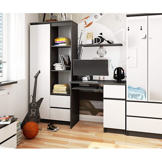 BUREAU INFORMATIQUE PIKSEL PK GRIS / BLANC - DROIT