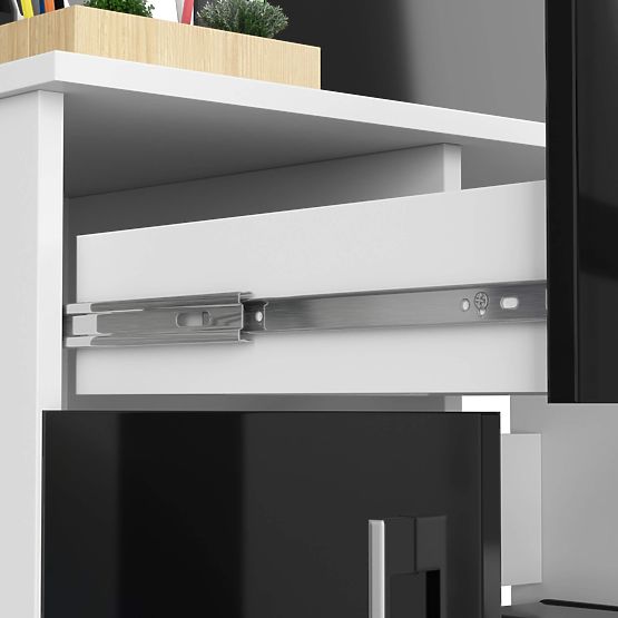 BUREAU JAY PK BLANC / NOIR BRILLANT