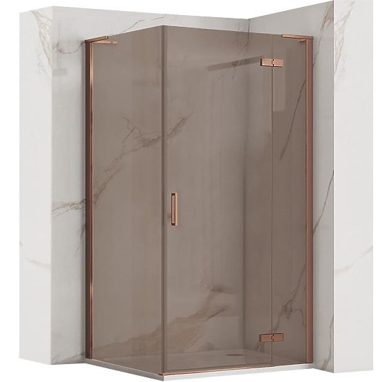 Cabine de douche d'angle REA Hugo 90x90 Cuivre brossé