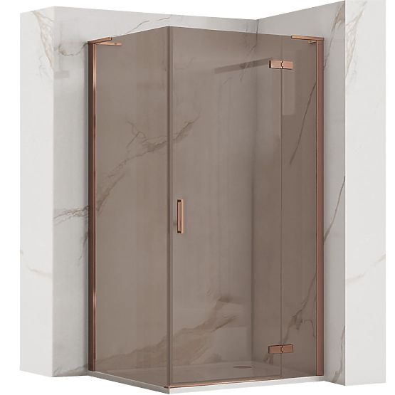 Cabine de douche d'angle REA Hugo 90x90 Cuivre brossé