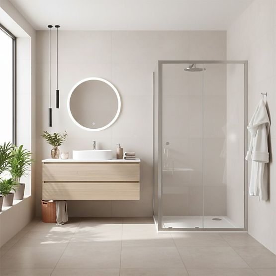 Cabine de douche d'angle Rea Primo Slide 100x70 Chrome