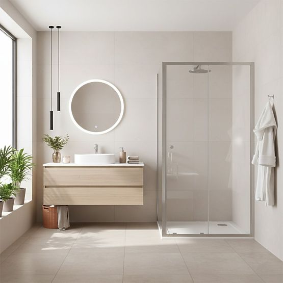 Cabine de douche d'angle Rea Primo Slide 100x70 Chrome