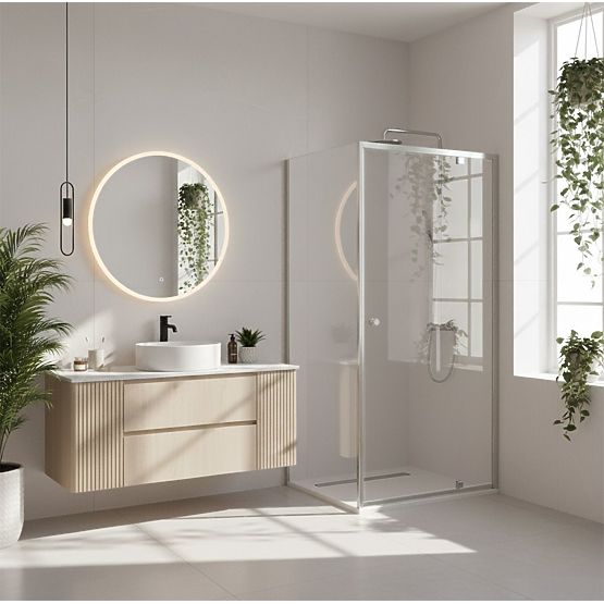 Cabine de douche d'angle Rea Primo Swing 90x70 Chrome