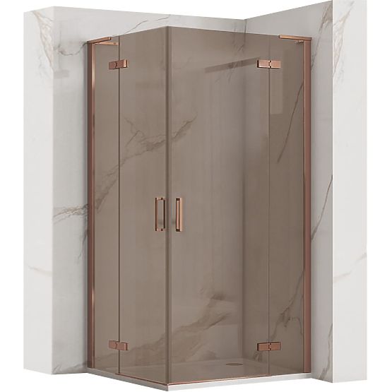 Cabine de douche REA Hugo Double 80x100 Cuivre Brossé