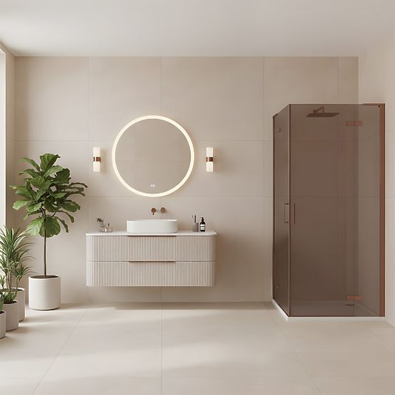 Cabine de douche REA Hugo Double 80x100 Cuivre Brossé