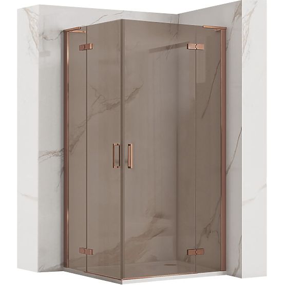 Cabine de douche REA Hugo Double 90x90 Cuivre Brossé