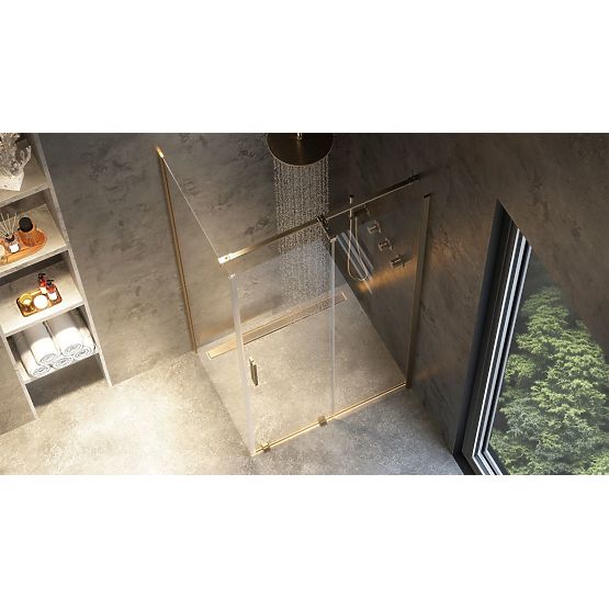 Cabine de douche REA Montana Or Brossé 130x90