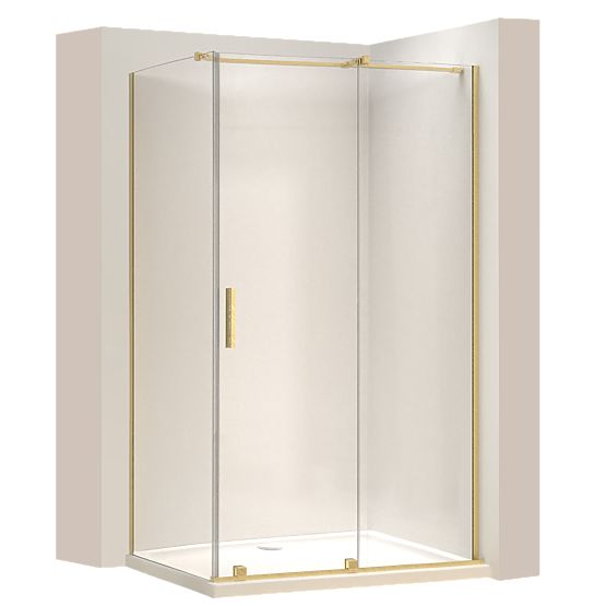 Cabine de douche REA Montana Or Brossé 140x100