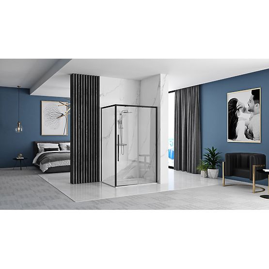 Cabine de douche SOLAR BLACK MAT 120x90