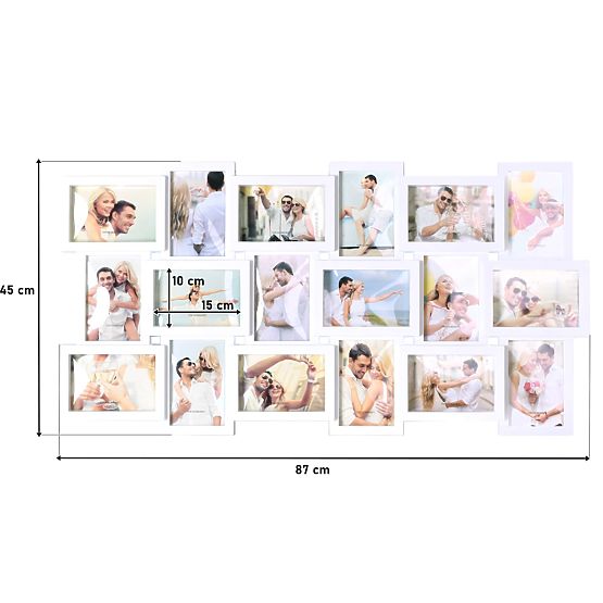 Cadre photo pour 18 photos Morka blanc