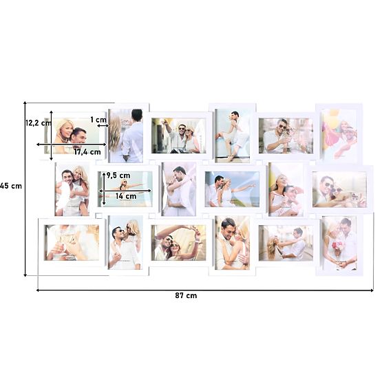 Cadre photo pour 18 photos Morka blanc