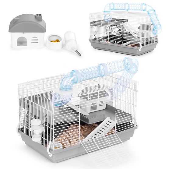 Cage pour hamster, cochon d'Inde et rongeurs avec équipement complet