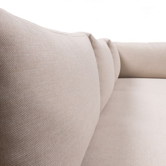 Canapé d'angle de jardin avec table Borgo, bois d'acacia FSC, aspect teck, beige