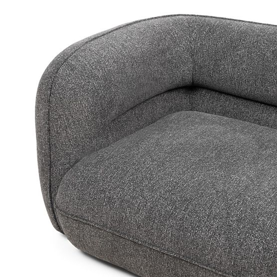 Canapé quatre places pour salon Luvio gris, formes arrondies