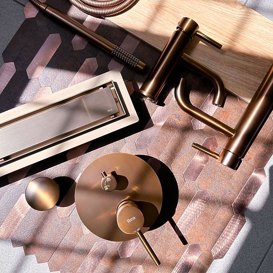 Caniveau linéaire REA Neox pour cuivre brossé 90