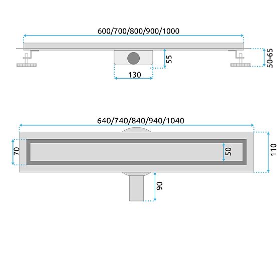 Caniveau linéaire REA Neox pour Noir 50
