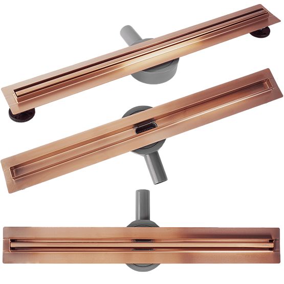Caniveau linéaire REA NEOX SLIM PRO cuivre brossé 60