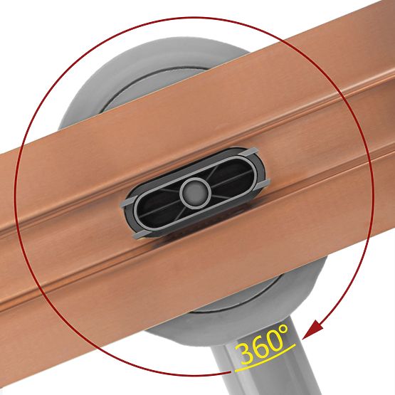 Caniveau linéaire REA NEOX SLIM PRO cuivre brossé 60
