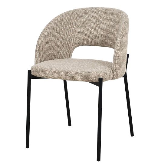 Chaise avec ouverture dans le dossier Jazz, mélange beige/pieds noirs