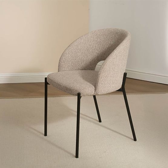 Chaise avec ouverture dans le dossier Jazz, mélange beige/pieds noirs