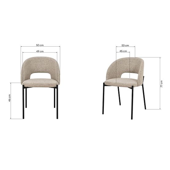 Chaise avec ouverture dans le dossier Jazz, mélange beige/pieds noirs