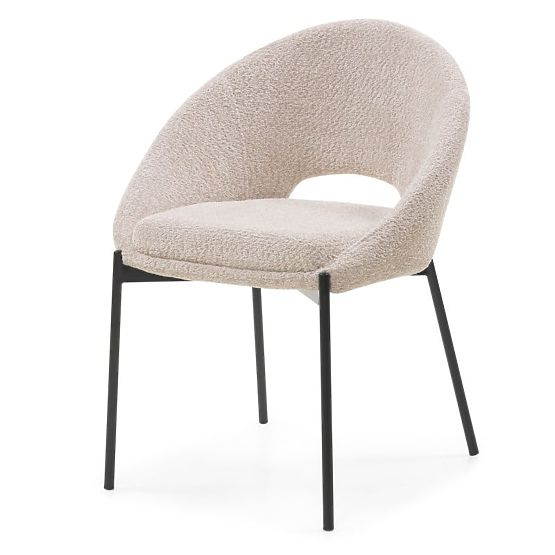 Chaise avec ouverture dans le dossier Luigi beige/pieds noirs