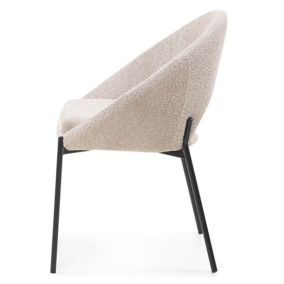 Chaise avec ouverture dans le dossier Luigi beige/pieds noirs