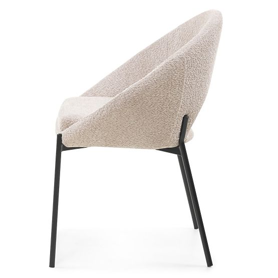 Chaise avec ouverture dans le dossier Luigi beige/pieds noirs