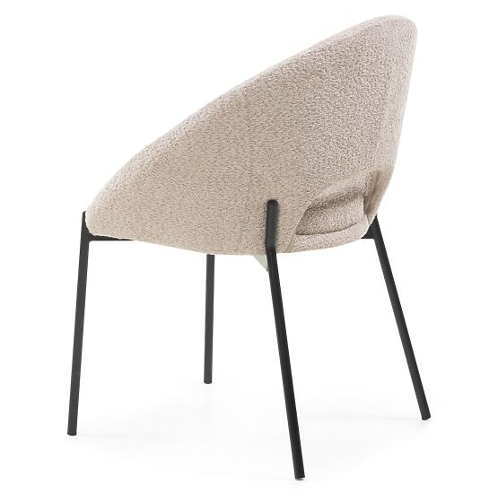 Chaise avec ouverture dans le dossier Luigi beige/pieds noirs