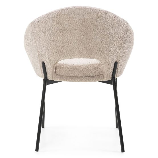 Chaise avec ouverture dans le dossier Luigi beige/pieds noirs