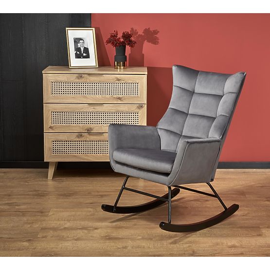 Chaise à bascule BAZALTO grise (1p=1 pièce)