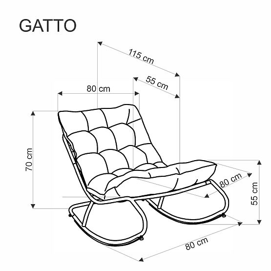 Chaise à bascule GATTO - gris