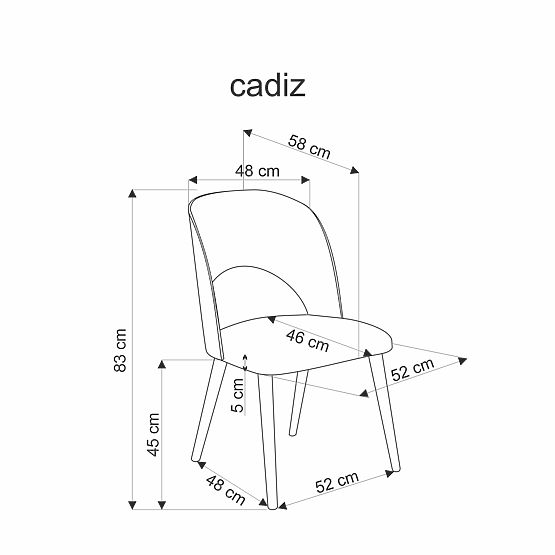 Chaise CADIZ chêne naturel / gris (1p=2pcs)