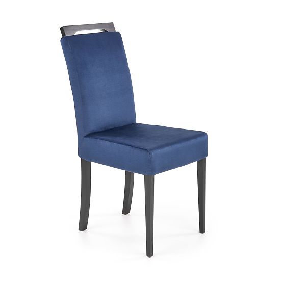 Chaise CLARION 2 noire / revêtement : MONOLITH 77 (bleu foncé) (1p=2pcs)