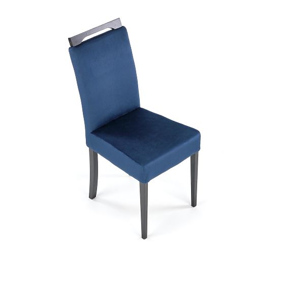 Chaise CLARION 2 noire / revêtement : MONOLITH 77 (bleu foncé) (1p=2pcs)