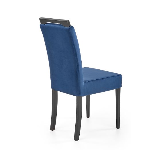 Chaise CLARION 2 noire / revêtement : MONOLITH 77 (bleu foncé) (1p=2pcs)