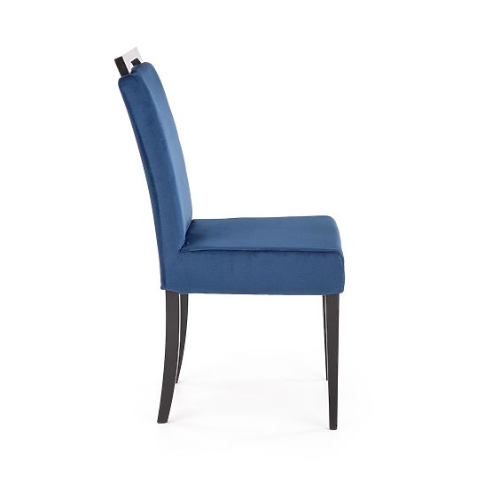 Chaise CLARION 2 noire / revêtement : MONOLITH 77 (bleu foncé) (1p=2pcs)