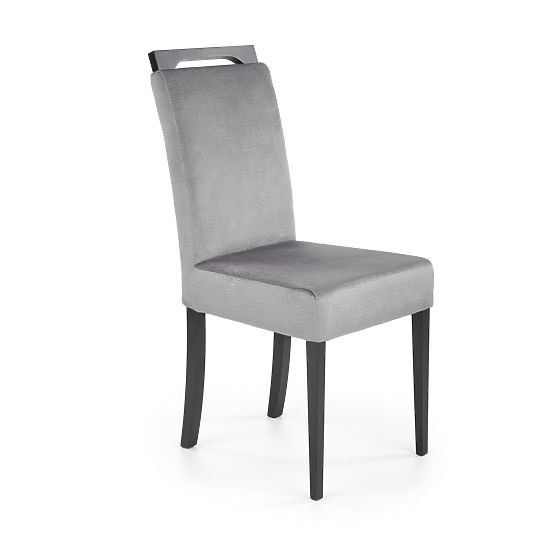 Chaise CLARION 2 noire / revêtement : MONOLITH 85 (cendre) (1p=2pcs)