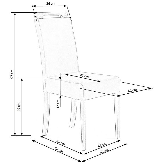 Chaise CLARION 2 noire / revêtement : MONOLITH 85 (cendre) (1p=2pcs)