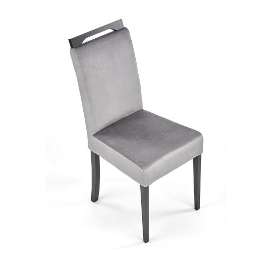 Chaise CLARION 2 noire / revêtement : MONOLITH 85 (cendre) (1p=2pcs)