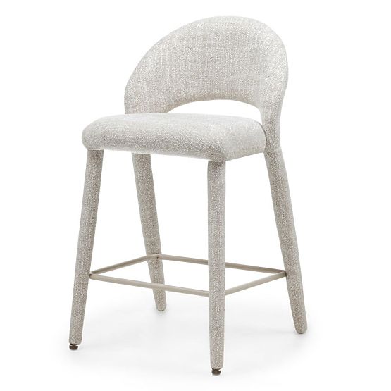 Chaise de bar Ella crème-brun